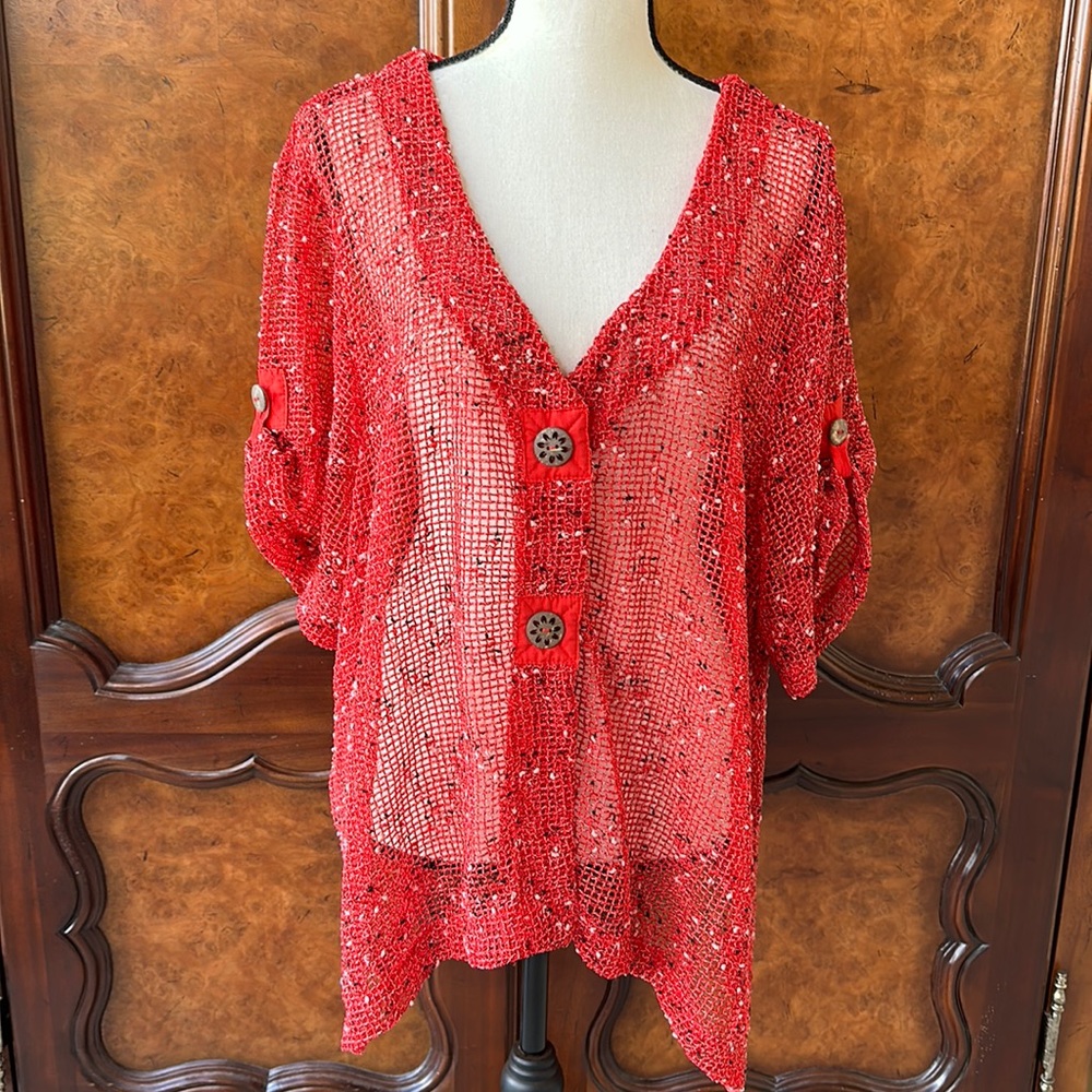 Blair Open Weave Short Sleeve Top